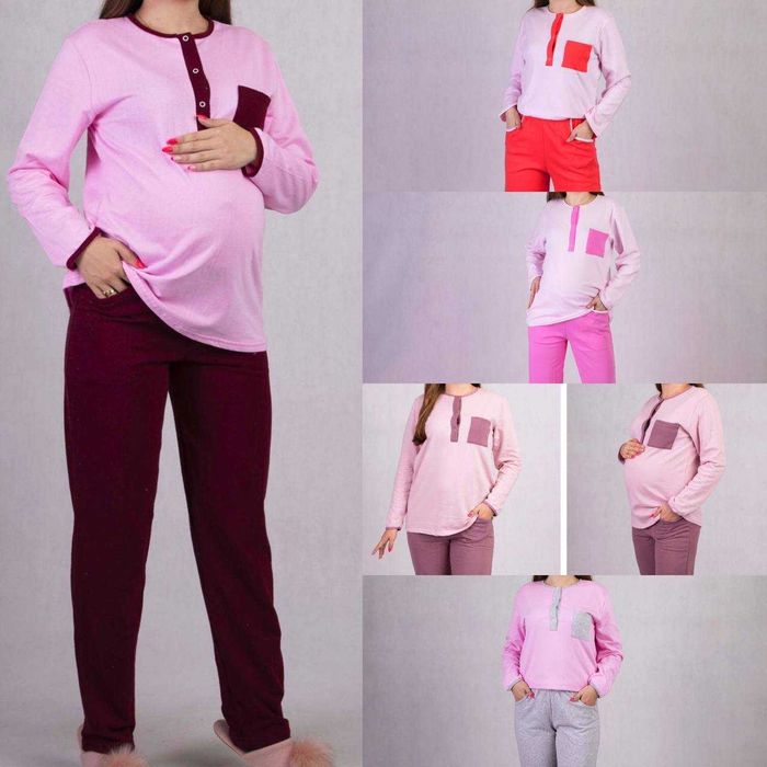 Жіноча тепла піжама кулір, байка, махра для годуючих мам 44-62