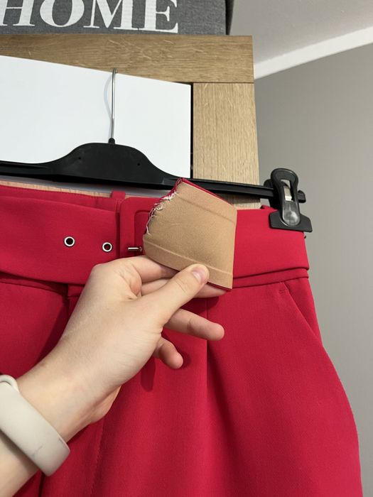 Damski rozpwy fuksja garnitur marynarka spodnie z paskiem zara