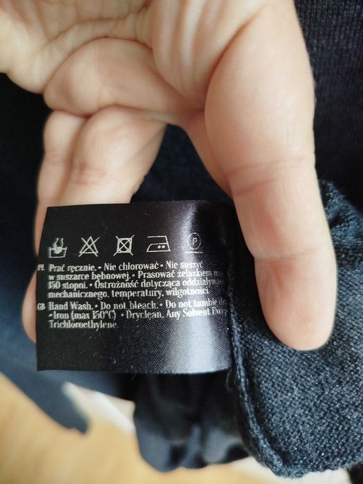 Sweter męski 100% merino czarny melanż L
