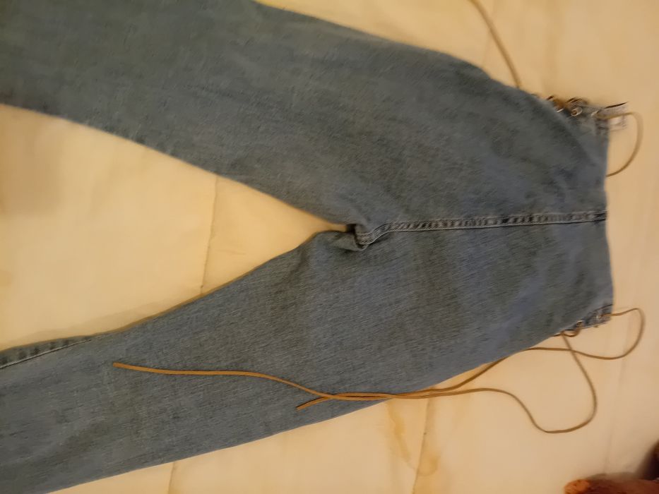 Calças de ganga com cordões  skiny