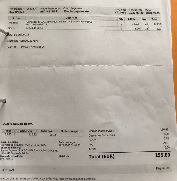 Purificador de Ar Xiaomi Air Purifier 3C - para alergias