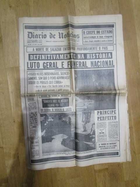 Jornais morte Oliveira Salazar