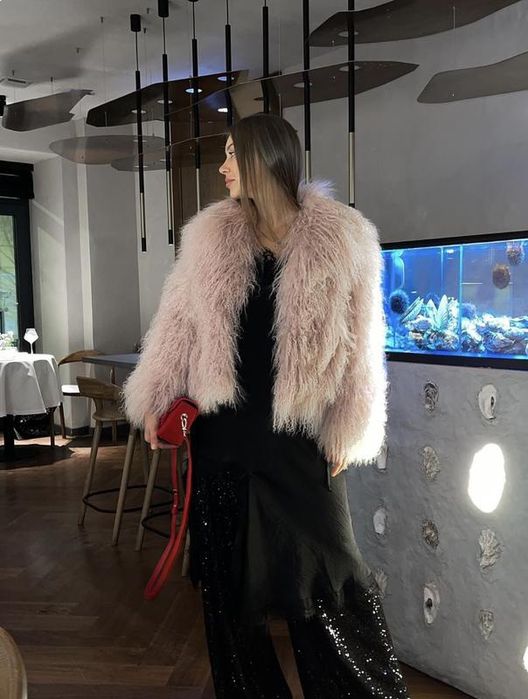 Роскошная подиумная шуба лама, Alberta Ferretti