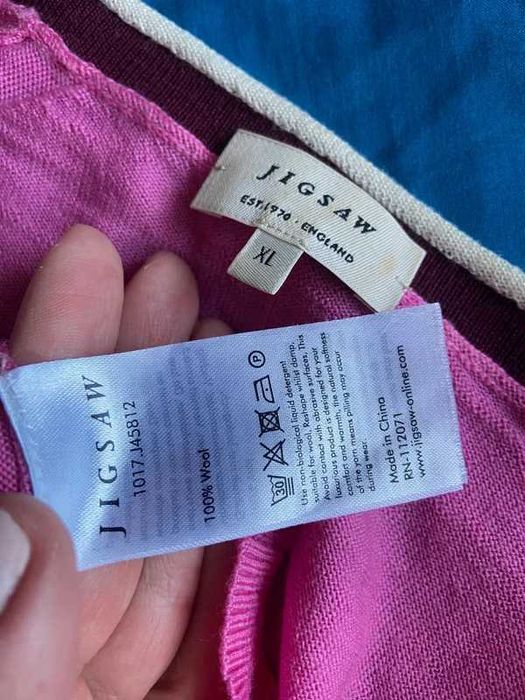 roz neon pink sweter cienki welna jakosc basic xl 42 44 +size