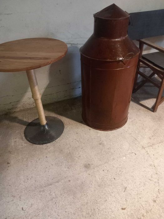 Talha de azeite grande, antiga, metal, bom estado