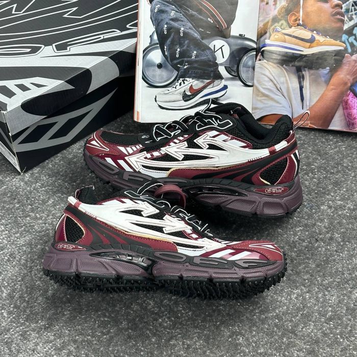 Кросівки Off-White Be Right Back Burgundy Red • Офф-Вайт