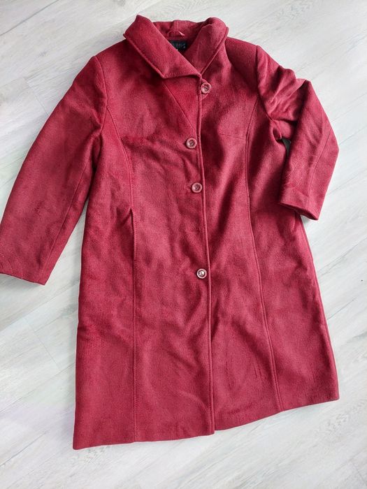 Płaszcz damski bordowy rozm.46
