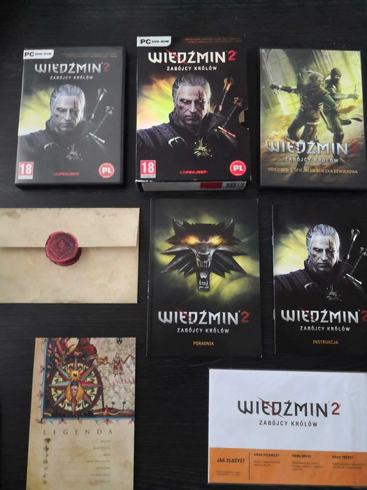 Wiedźmin 2 - Zabójcy królów - edycja premierowa na PC. Cały zestaw