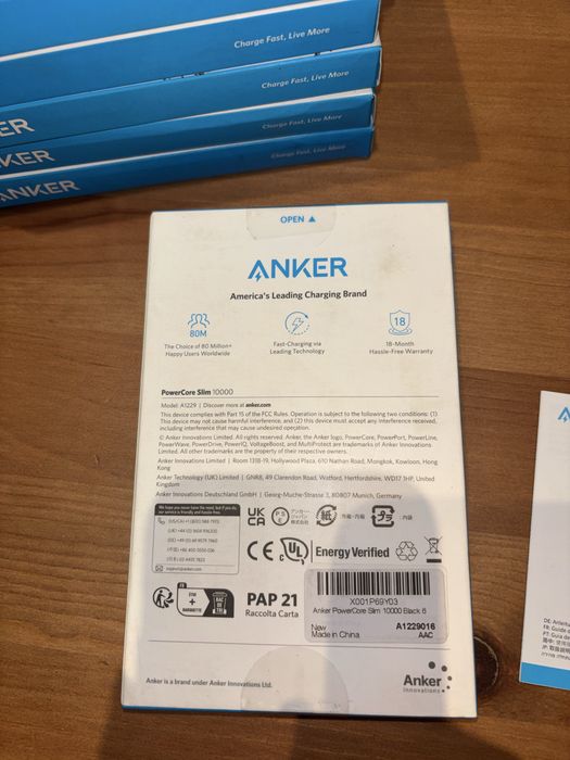 Powerbank Anker PowerCore Slim 10000 mAh | Czarny | NOWY | Komplet