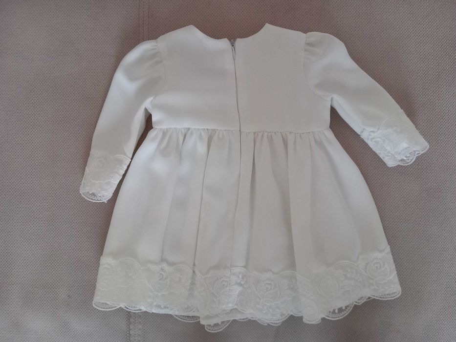 Komplet płaszcz sukienka buty do chrztu dla dziewczynki 68