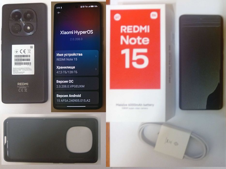 Смартфон Xiaomi Redmi Note 15 6/128Gb black (гарантия)