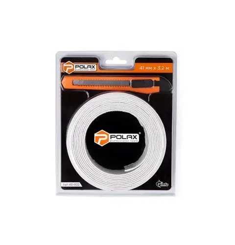 бордюрна стрічка polax для ванної, біла 62 мм х 3,2 м