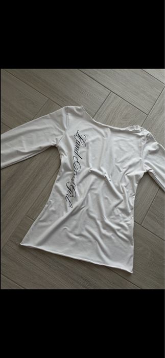 Лонг білий, з написом та крилами