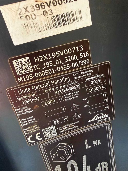 Навантачувач LINDE H50 / H60 / H70 (серія 396, 2019) на запчастини + щогла + двигун DEUTZ