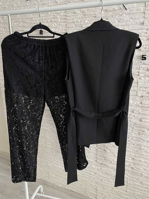New collection nowy set garnitur kamizelka + spodnie koronka