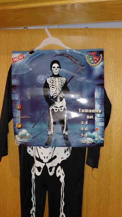 Fato Halloween Esqueleto
