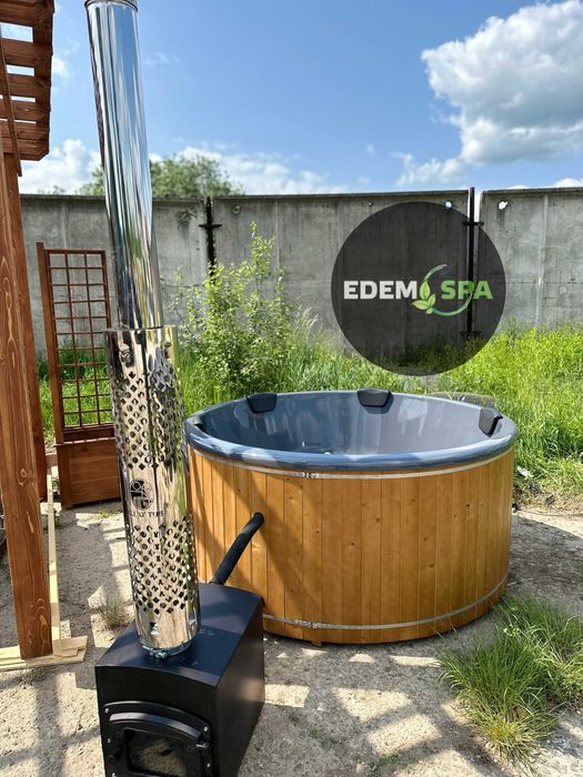 Спа купіль з джакузі на дровах. Карпатський чан з гідромасажем. Фурако