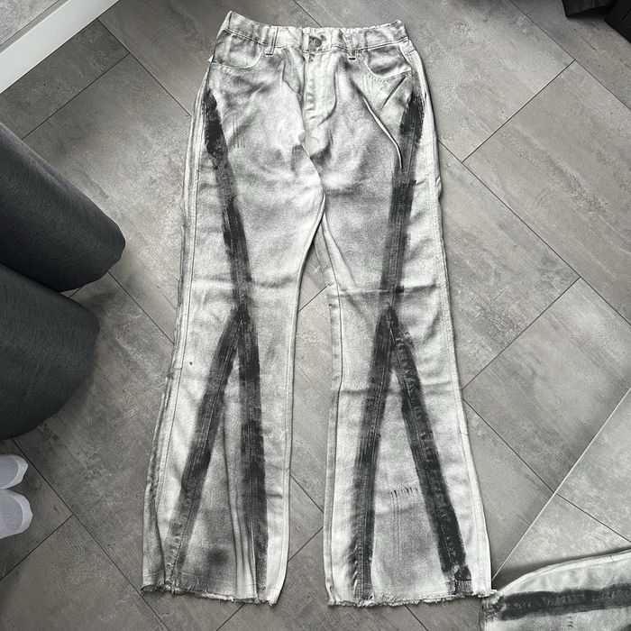 Opium flared jeans y2k реп джинсы клеш опиум білі фларед кльош джинси
