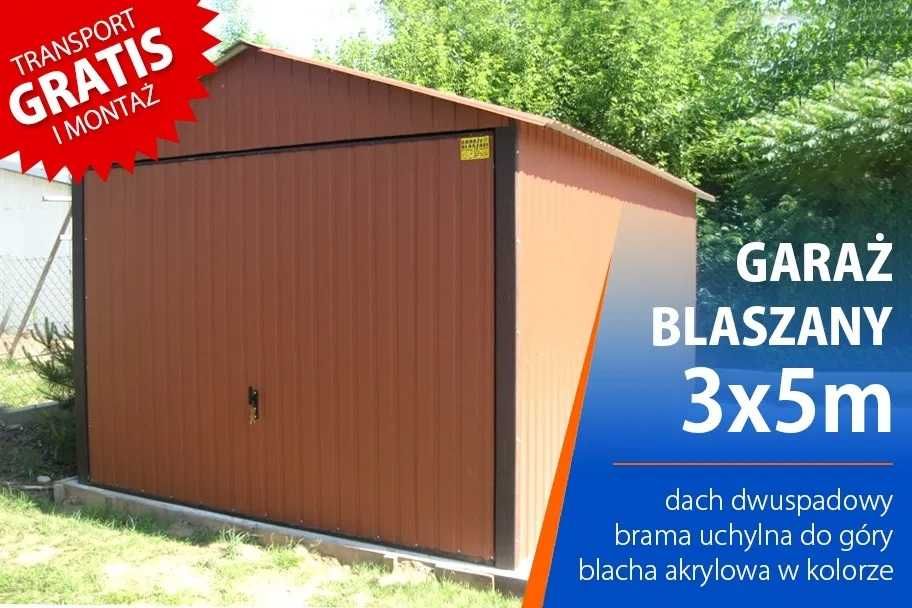 Garaż blaszany 3x5 dwuspadowy, producent garaży na wymiar