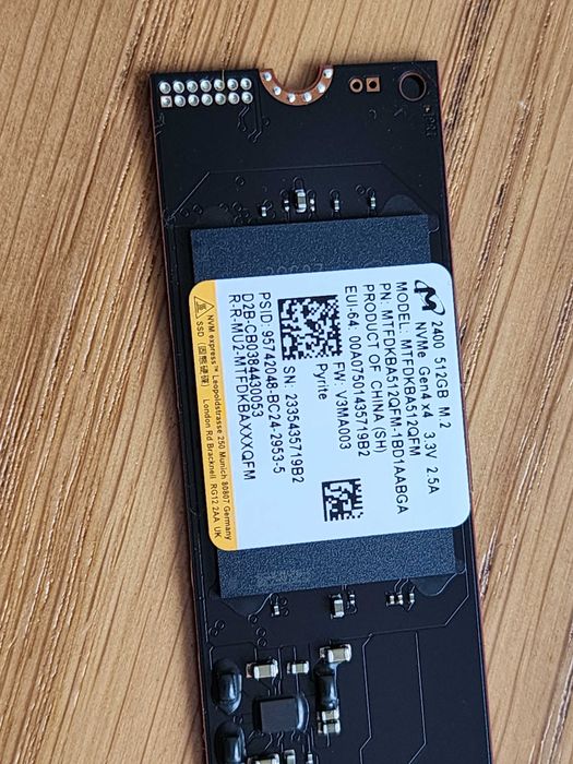 Накопичувач SSD Micron 2400 512Gb NVMe M.2 Gen4x4 (MTFDKBA512QFM)