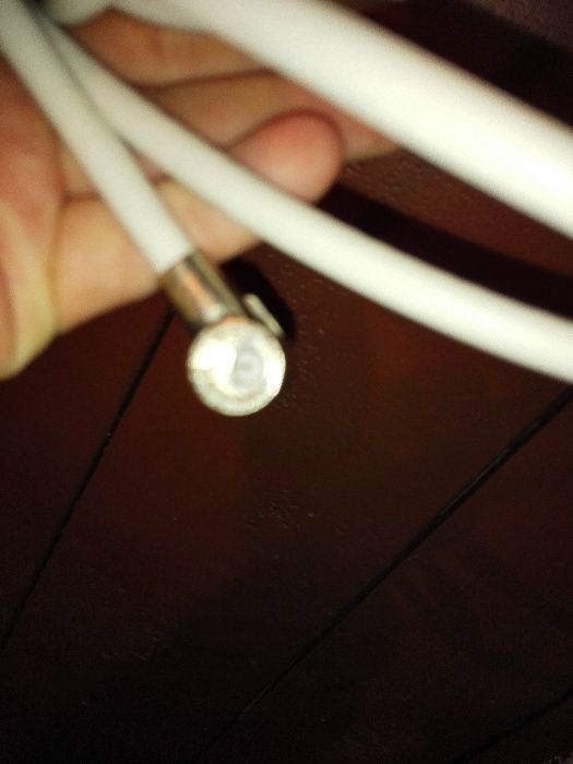 Kabel tv 4-5m tv antena kablówka, dekoder zaciskane końcówki biały