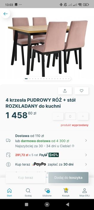 Stół z 4krzeslami