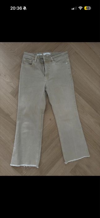 Spodnie flare 7/8 mango bezowe