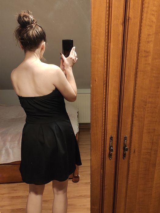 Sukienka mini czarna na sylwester na imprezę S 36 8