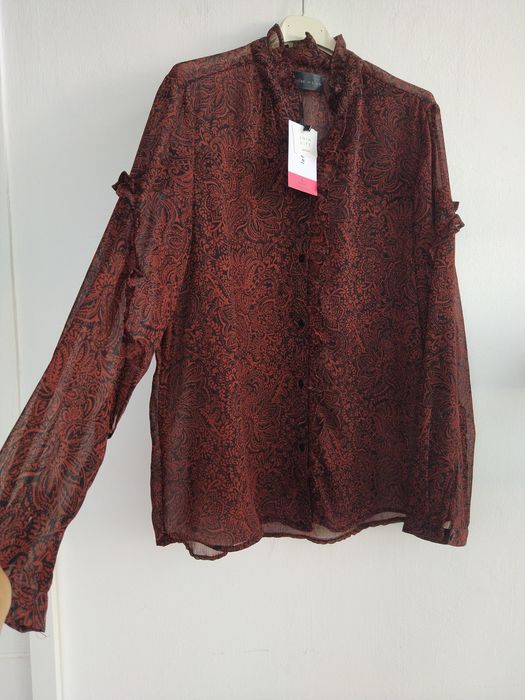 Blusa Transparente Padrão Paisley - Lefties – Tam. L - Nova!