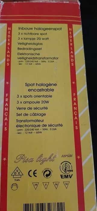 Halogen, spot, oczko, sufitowy podtynkowy 3x20W komplet NIEMIECKI