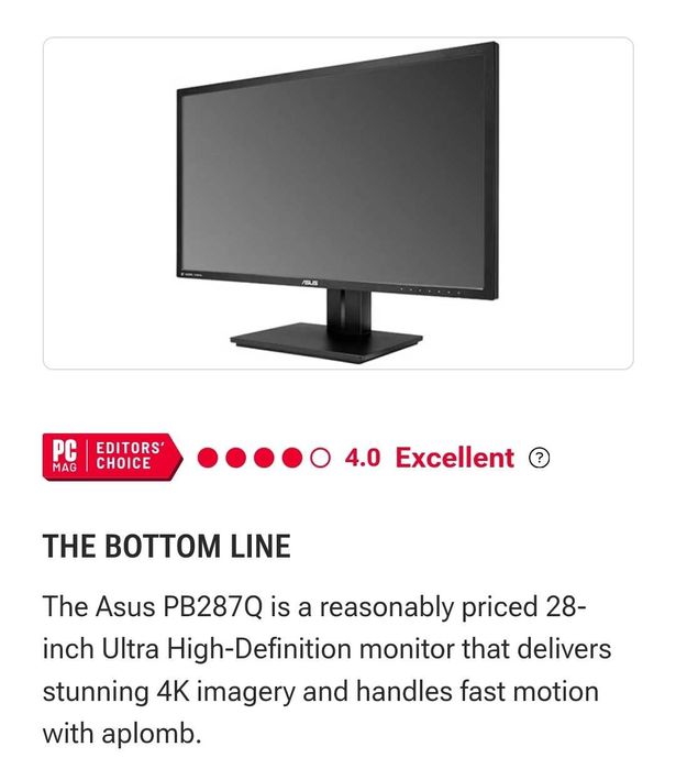 Monitor 4k Asus PB287Q