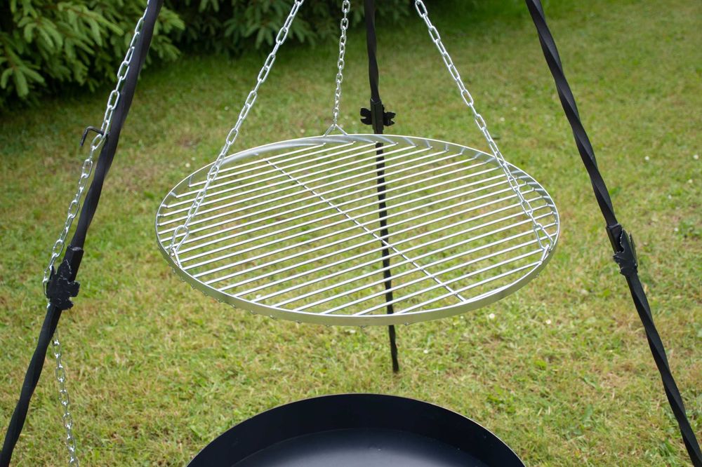Ruszt CHROMOWANY FI 60 CM OKAZJA super cena Grill trójnóg ogród
