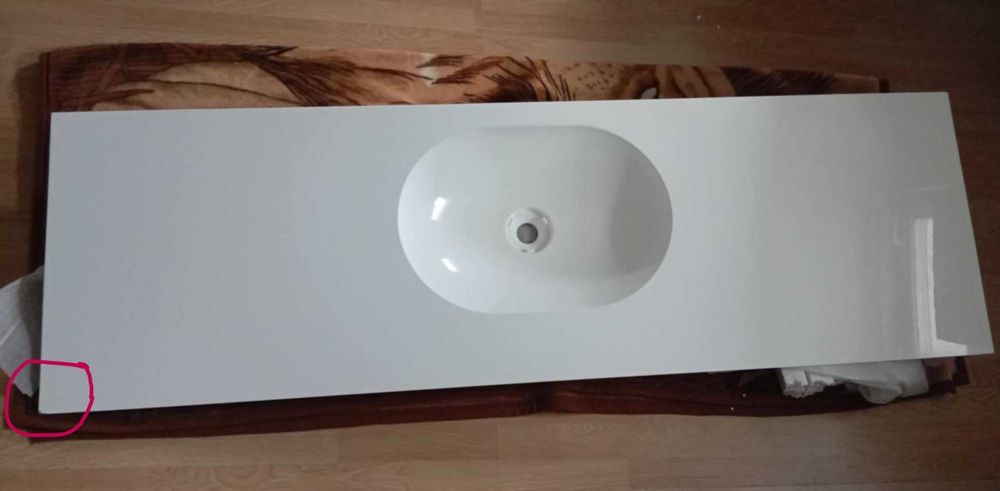 Umywalka z lanego marmuru długa Miraggio.