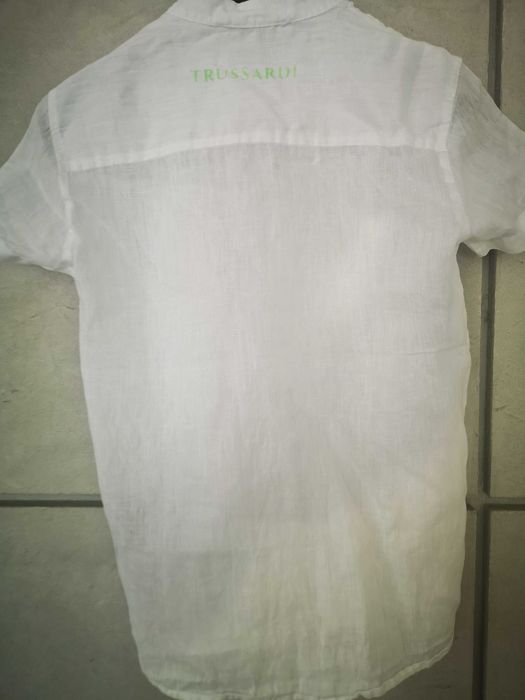 Trussardi biała koszula 100% len r. 158 cm 13-14 lat