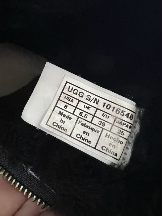 UGG Classic mini zip 39 czarne śniegowce kozaki zamsz kożuch skórzane