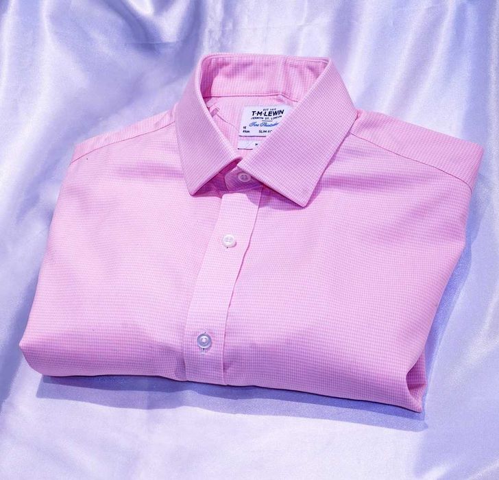 MT Lewin  koszula L 41 Slim Non-iron różowa houndstooth bugatti kenzo