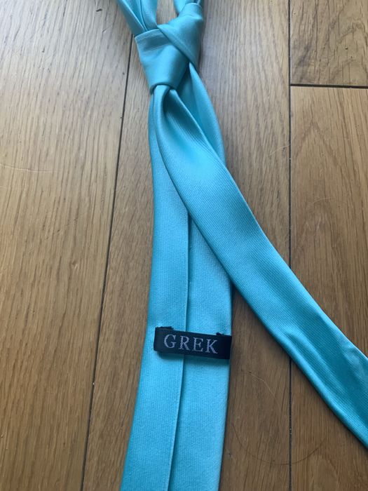 Cienki krawat 100% jedwab silk baby blue