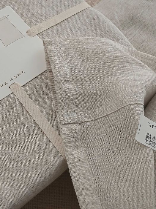 Lniane zasłony BOHO Zara Home beżowe
