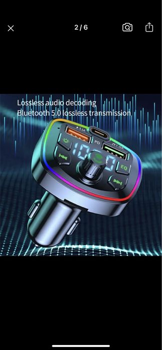 FM-трансмиттер (модулятор) з вольтметром 3.1А