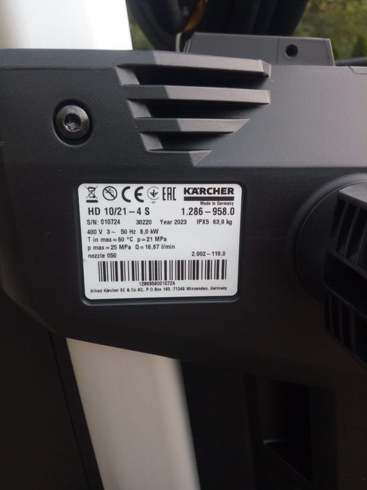 Nowa Myjka ciśnieniowa Karcher HD 10/21-4 S Gwarancja Model 2024