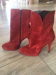 botki skórzane- zamsz na platformie 37