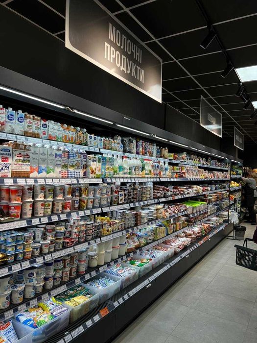 Торгове обладнання. Стелажі, холодильники, касові бокси