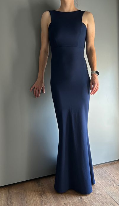 Sukienka elegancka długa maxi Missguided rozmiar XS granatowa