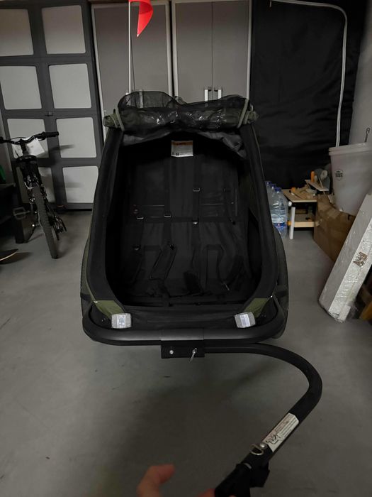 Reboque de Bicicleta HAMAX IXPLORER - Verde - MUITO BOM ESTADO