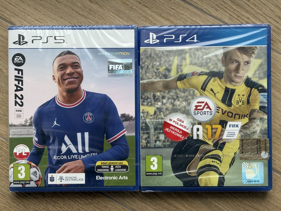 FIFA 22 (PS5) + FIFA 17 (PS4) - zestaw gier - nowe, folia