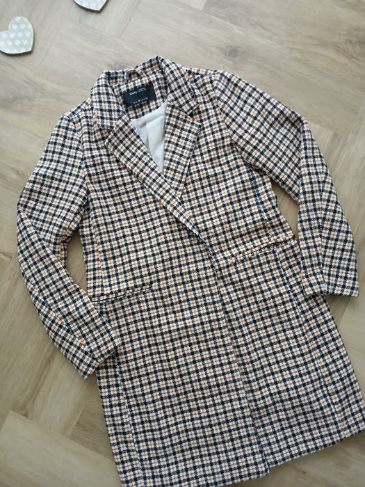 Stylowy wiosenny płaszcz w kratę kratkę Sinsay / rozmiar M / 38