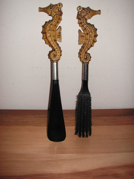 Conjunto Antigo de Escova e Calçadeira