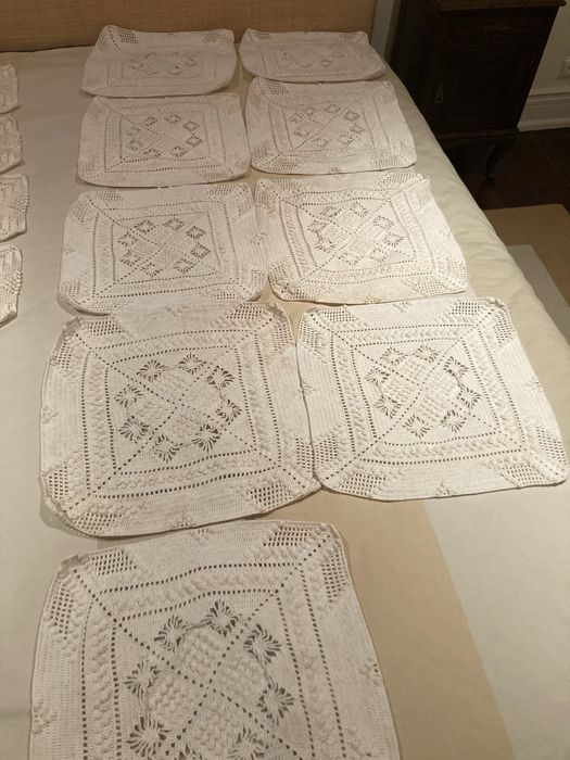 Rendas- quadrados de renda 0,41x0,41 cm-  para colcha