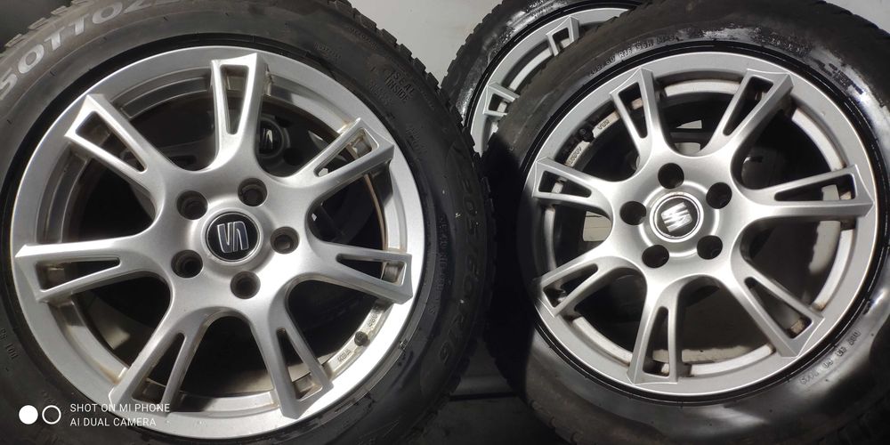 Koła 205/60R16 PIRELLI zimowe SEAT 5x112 alusy komplet zima 4szt 16