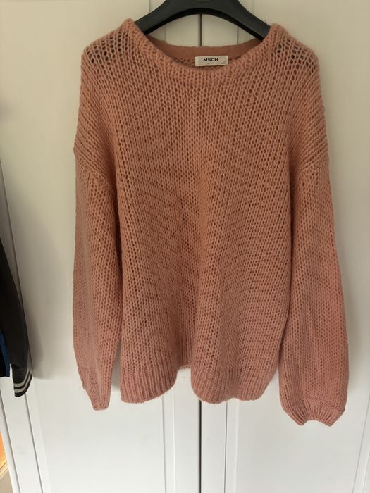 MSCH copenhagen sweter swetr moher wełna lana bufiaste rekawy L 40 XL